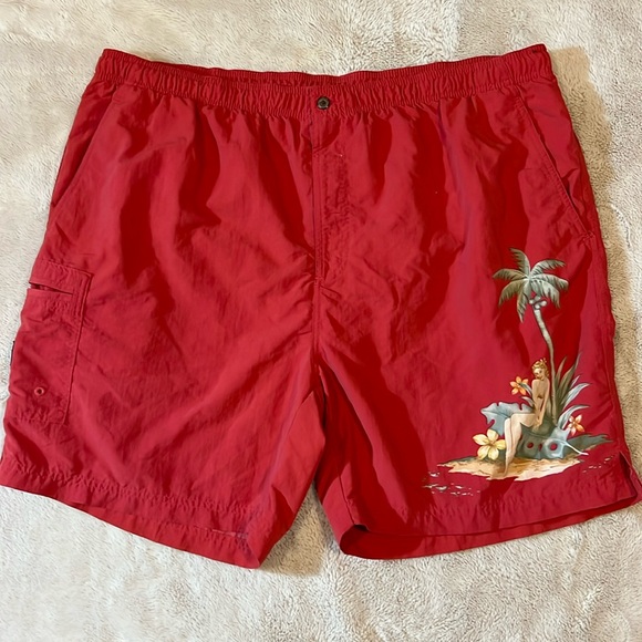 Men’s Tommy Bahama swim trunks. Red. Size extra extra large.